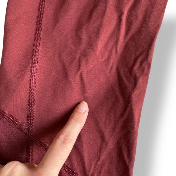 Lululemon Athletica Pace Rival‎ Cropped Leggings Womens Size 6 in Maroon Red - Picture 10 of 10